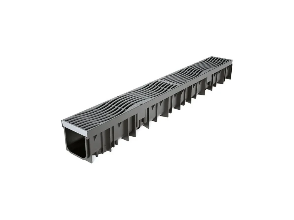 Odvodňovací plastový žlab WAVEDRAIN A15 s plastovou mříží 1000 x 120 x 110 mm Hit Sezóny