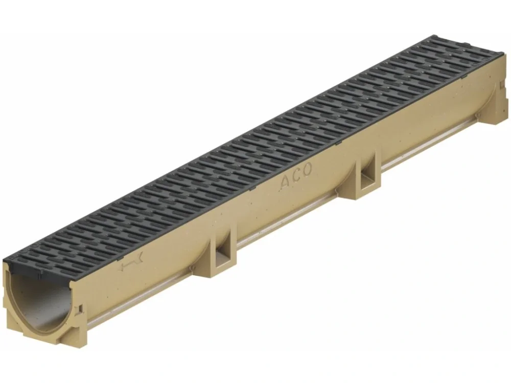 Odvodňovací polymerbetonový žlab ACO EUROSELF A15 s plastovou mříží 1000 x 118 x 104 mm Oblíbený