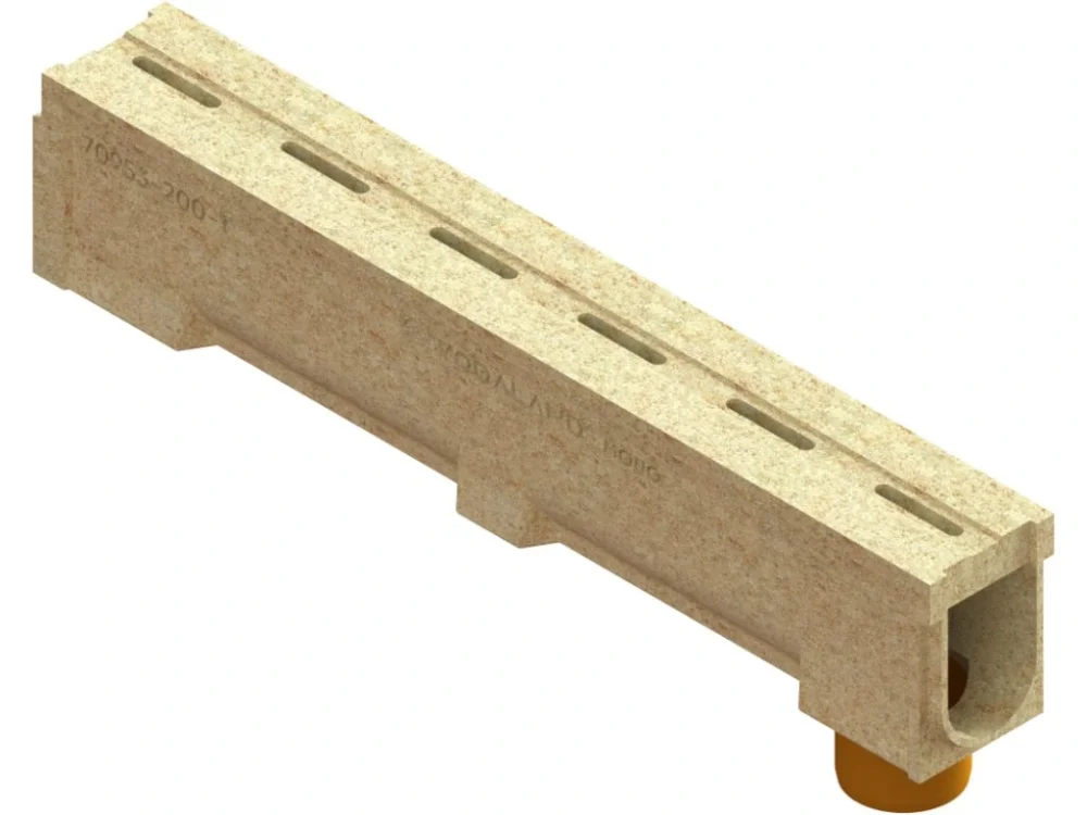 Odvodňovací polymerbetonový žlab VODALAND MONO C250 štěrbinový s odtokem 1000 x 140 x 200 mm Nakupujte Hned