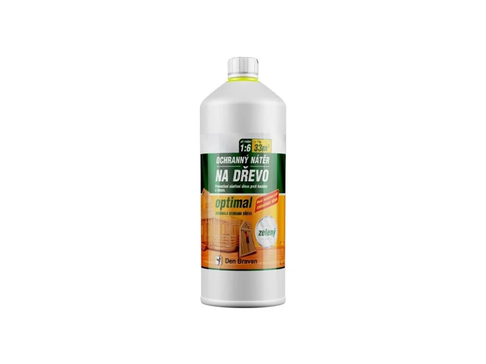 Ochranný nátěr na dřevo OPTIMAL zelený 1 kg DEN BRAVEN Nejprodávanější