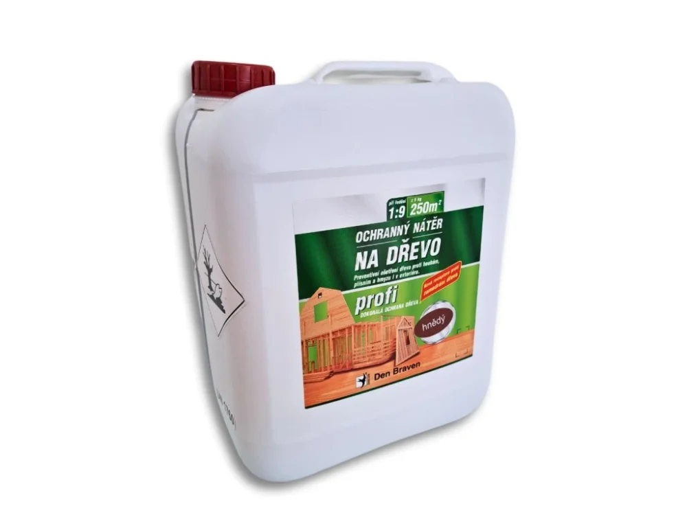 Ochranný nátěr na dřevo PROFI 5 kg DEN BRAVEN hnědý Sleva