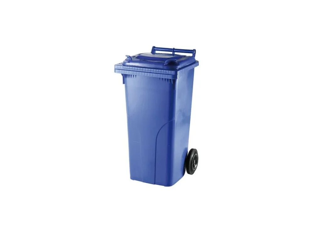 Plastová popelnice 120 litrů PVC hranatá modrá Koupit Online