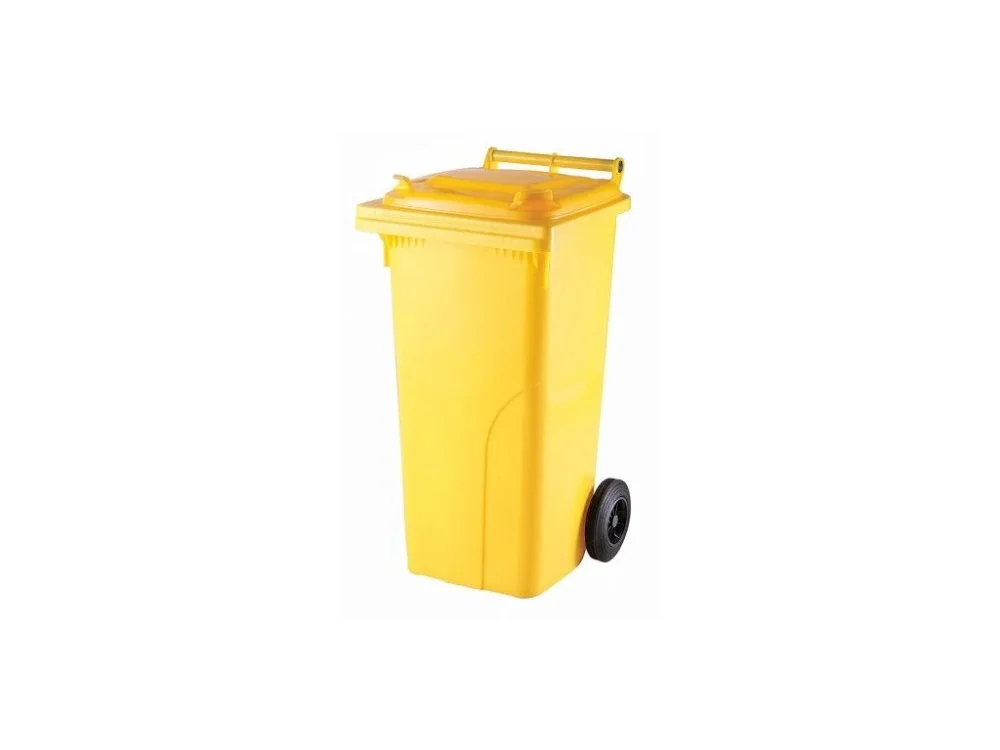 Cenově Výhodný Plastová popelnice 120 litrů PVC hranatá žlutá
