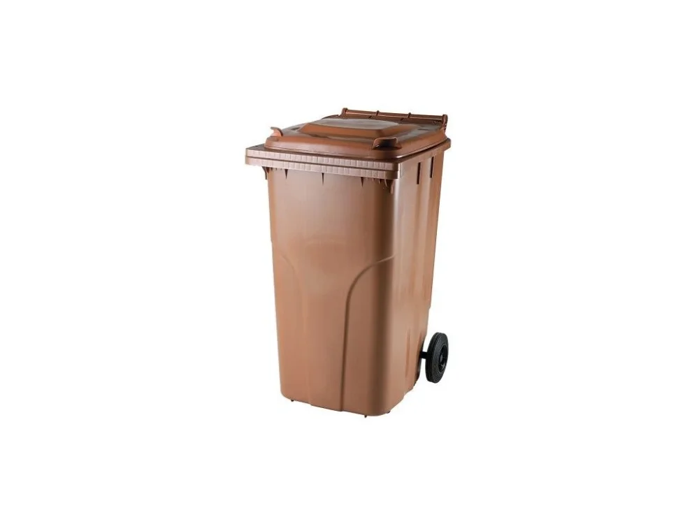 Must-Have Plastová popelnice 240 litrů PVC hranatá hnědá