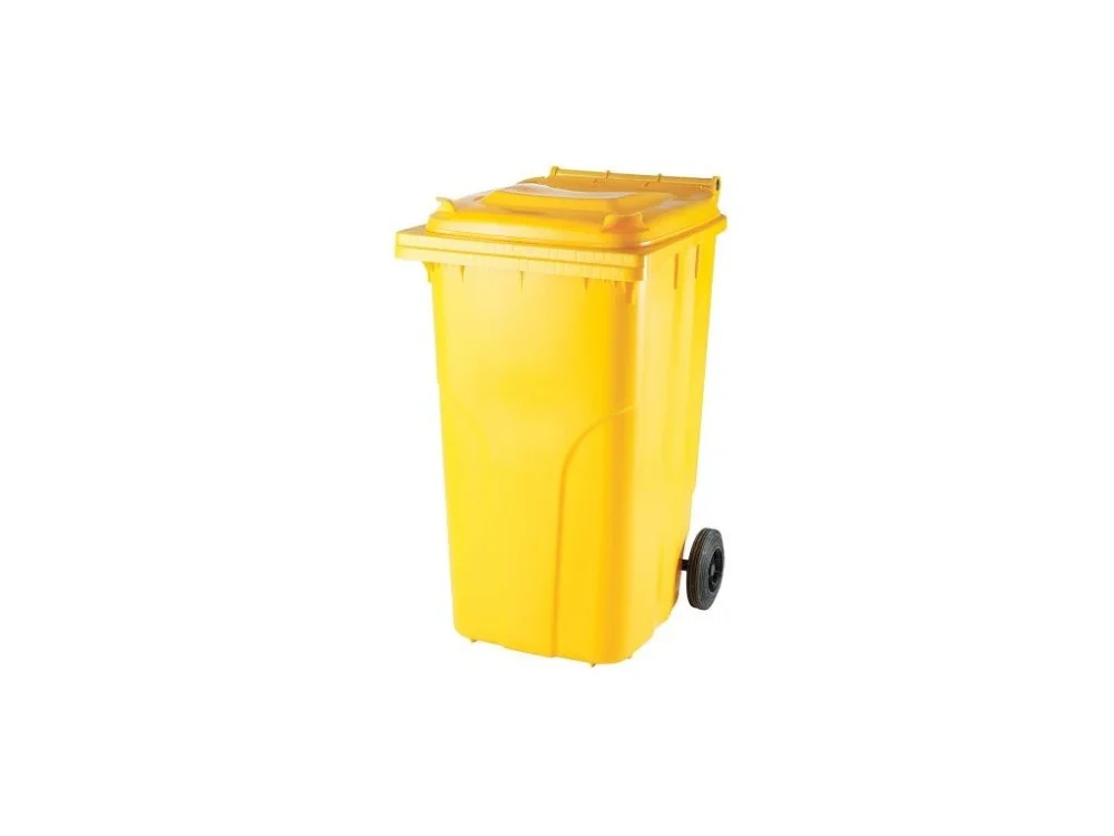 Plastová popelnice 240 litrů PVC hranatá žlutá Nejprodávanější
