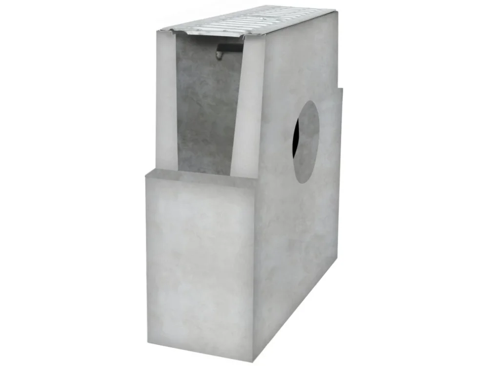Značkový Sběrná betonová vpusť BIELBET A15 s pozinkovanou mříží 333 x 130 x 380 mm 160 mm