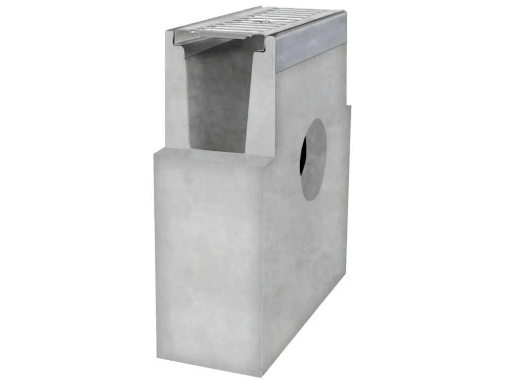 Sběrná betonová vpusť BIELBET A15 s pozinkovanou mříží 333 x 145 x 450 mm 160 mm Akční Cena