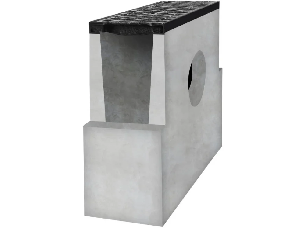 Sběrná betonová vpusť BIELBET E600 s litinovou mříží 500 x 250 x 700 mm 300 mm Poslední Šance