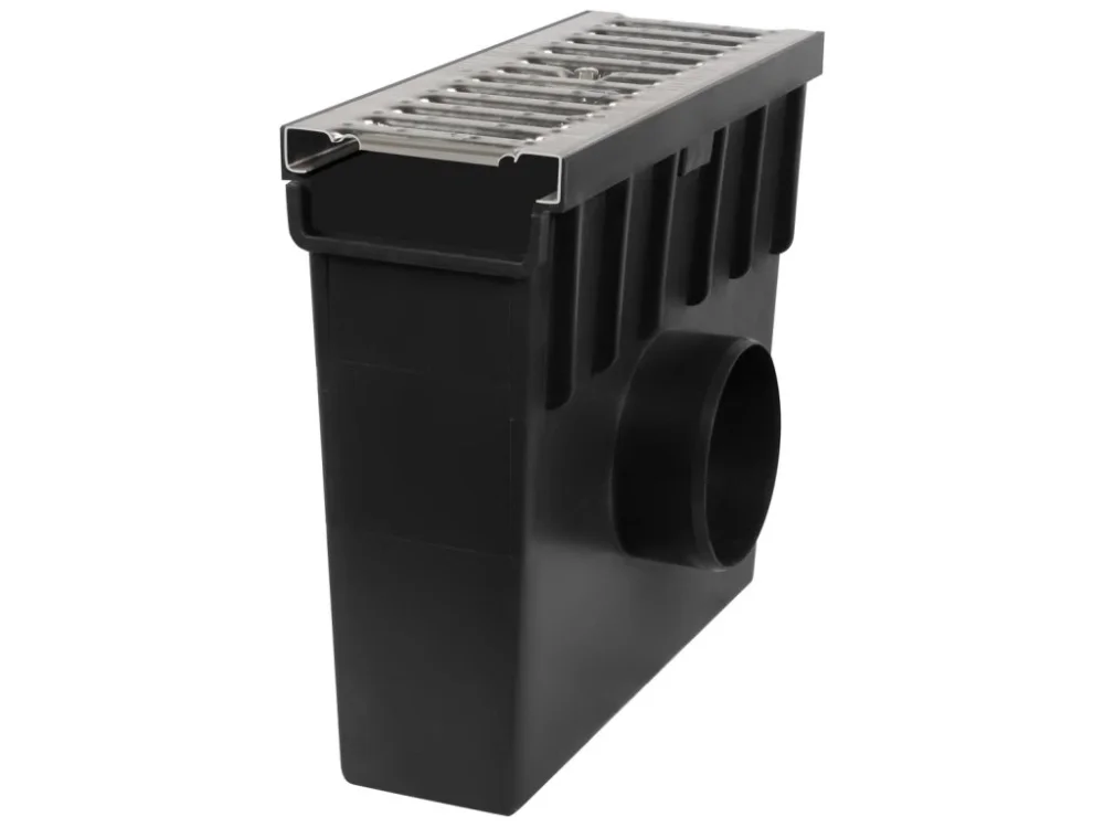 Tovární Cena Sběrná plastová vpusť BIELBET A15 s nerezovou mříží 333 x 130 x 300 mm 55 mm