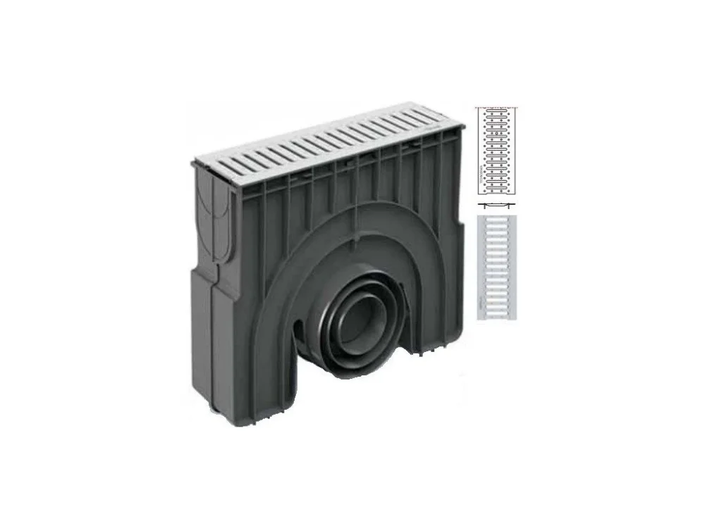 Značkový Sběrná plastová vpusť TECHNODRAIN NEO 100H A15 s pozinkovanou mříží 500 x 150 x 445 mm