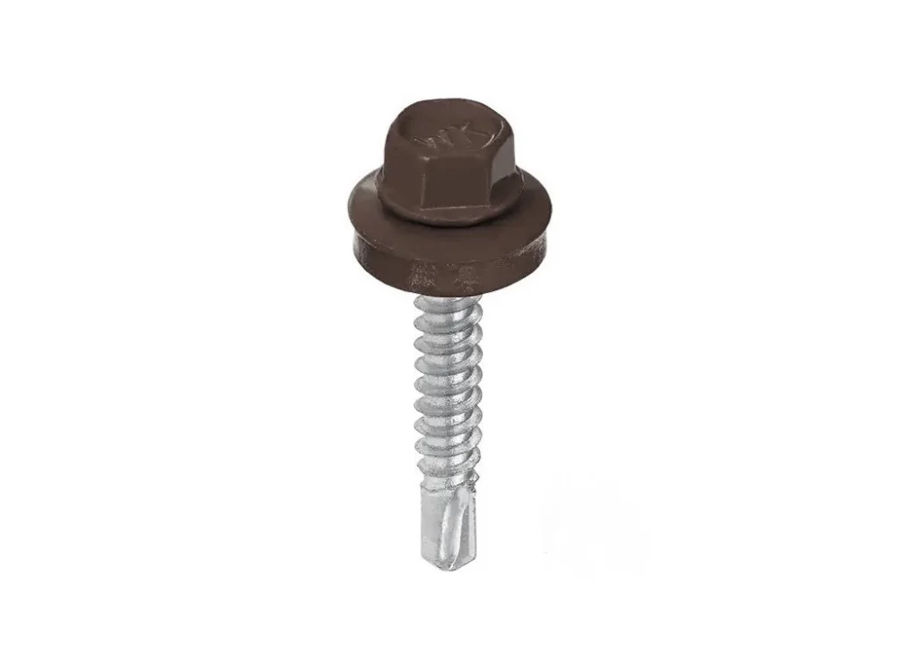 Šroub samovrtný WF 5,5 x 25 mm pro kotvení plechu do oceli 5 mm RAL 8017 250 ks Nejlepší Cena