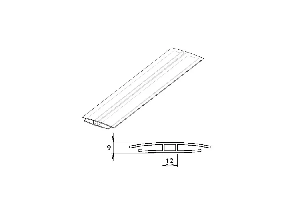 Akční Cena H-profil pro polykarbonátové desky 6 mm polykarbonátový 3 m čirý
