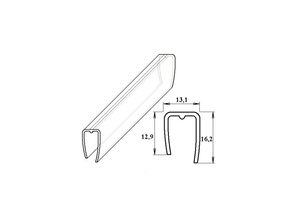 Originální Ukončovací U-profil pro polykarbonátové desky 10 mm polykarbonátový 2,1 m