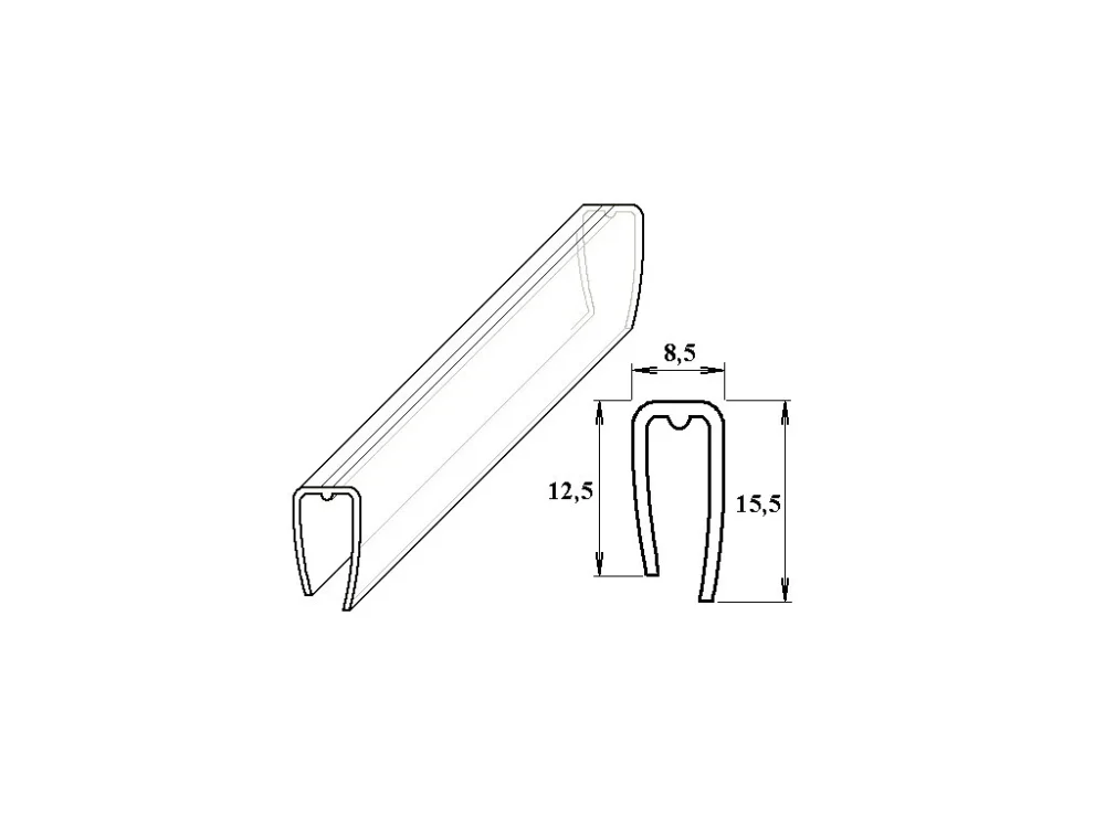Ukončovací U-profil pro polykarbonátové desky 6 mm polykarbonátový 2,1 m Odeslání Ihned