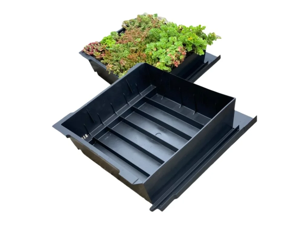 Základní střešní taška pro vegetační střechu – EUREKO GREEN 36 x 36 x 11 cm černá Speciální Cena