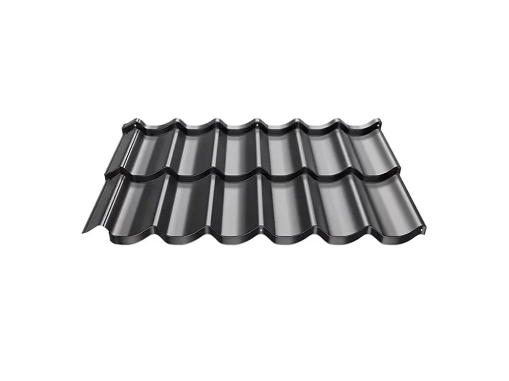 Plechová střešní krytina BP2 modul ALFA 2.0 taška 350 mm 0,5 RAL lesklá 9005 Vrácení Zdarma