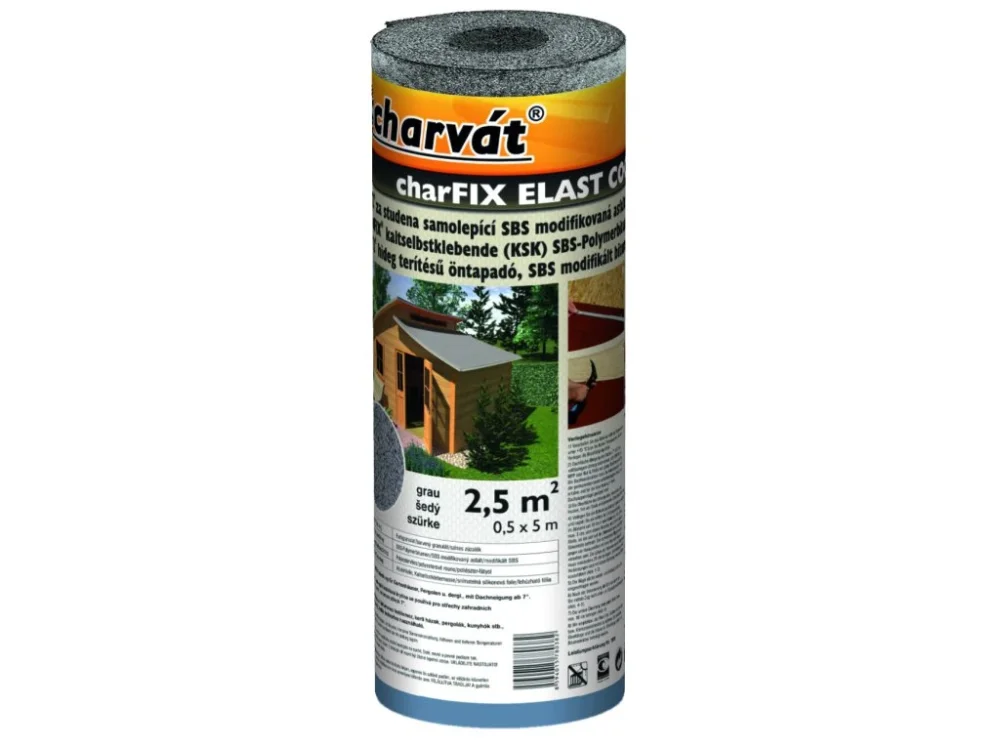 Samolepící asfaltový pás charFIX ELAST COOLna šedý 0,5x5 m 3,3 mm Kup Teď