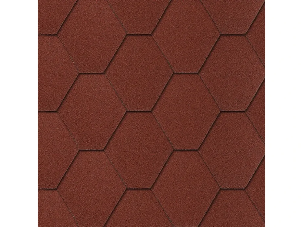 Nejlepší Volba Samolepící střešní asfaltový šindel UNI STRONG HEXAGONAL červený