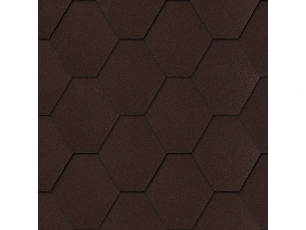 Samolepící střešní asfaltový šindel UNI STRONG HEXAGONAL hnědý Jen Po Omezenou Doba