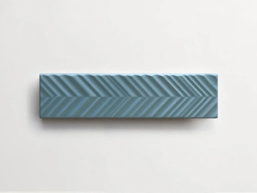 Elios Dust Niagara Chevron Soft modré reliéfní obklady 5x20 mat Cenový Hit