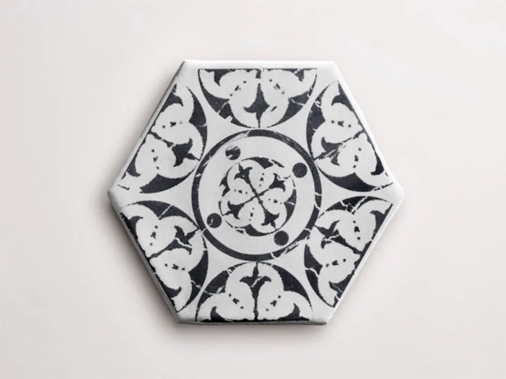 Cevica Marrakech Agadir Negro vzorovaná dlažba hexagon 15x17 mat Top Prodej