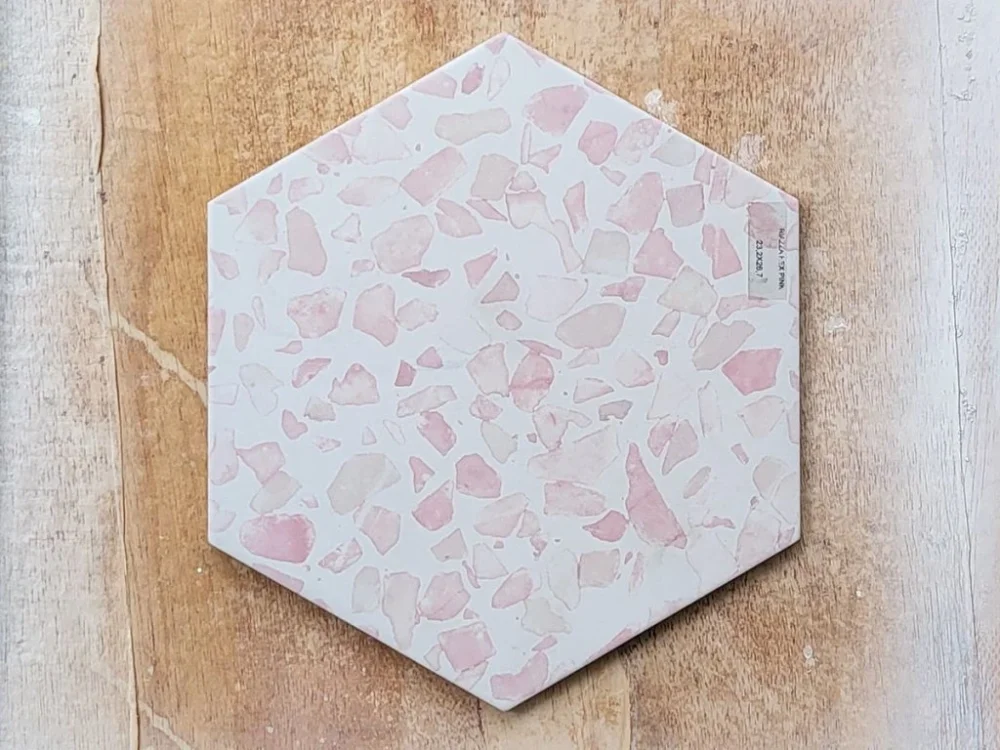 Cifre Riazza Pink – dlažba v imitaci terrazza, hexagon 23,2x26,7 mat Tovární Cena