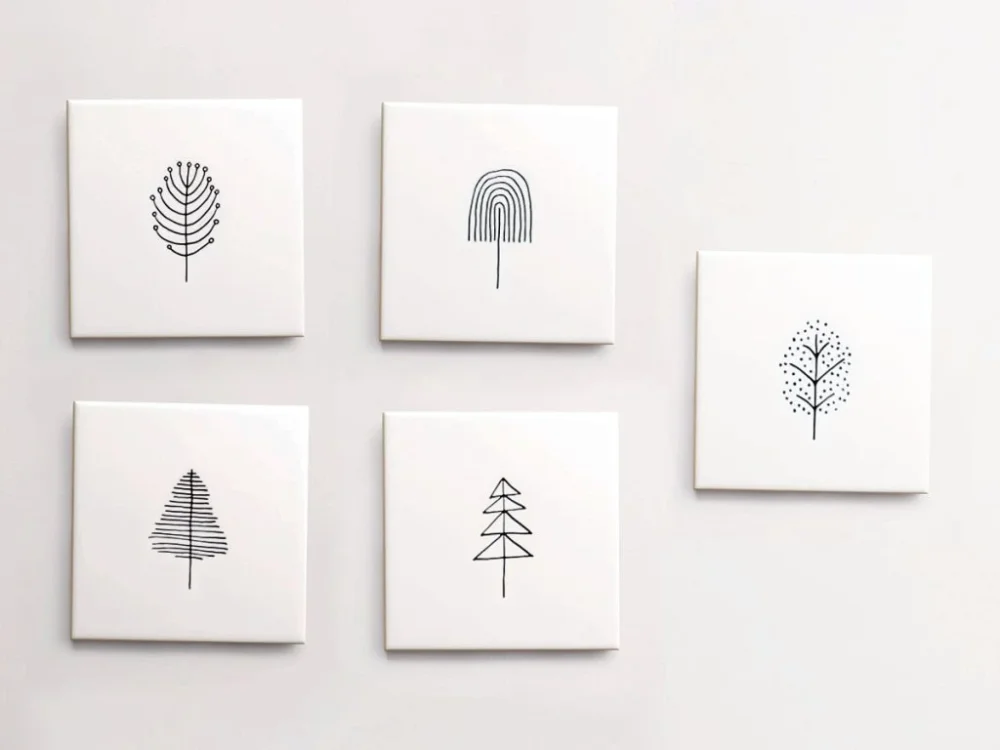 Da Vinci Primus Doodle Trees B obklady sítotisk 15x15 lesk – sada 5 ks S Expresní Doručení