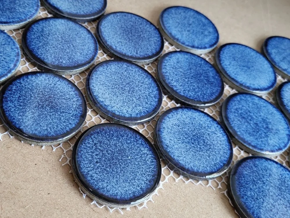 Bezpečná Platba Cevica Malla Circle Blue modrá keramická mozaika kolečko 4,8x4,8 lesk