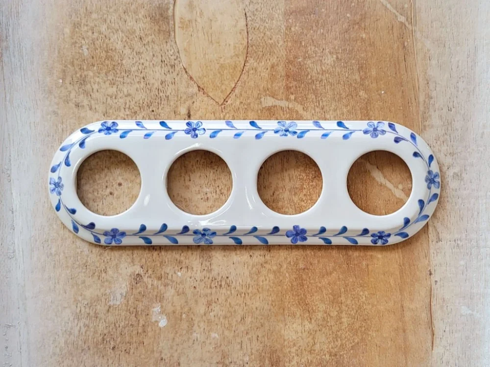 Doprava Zdarma Da Vinci Modrá kytička – porcelánový čtyřrámeček – ručně malovaný, 10x32,1