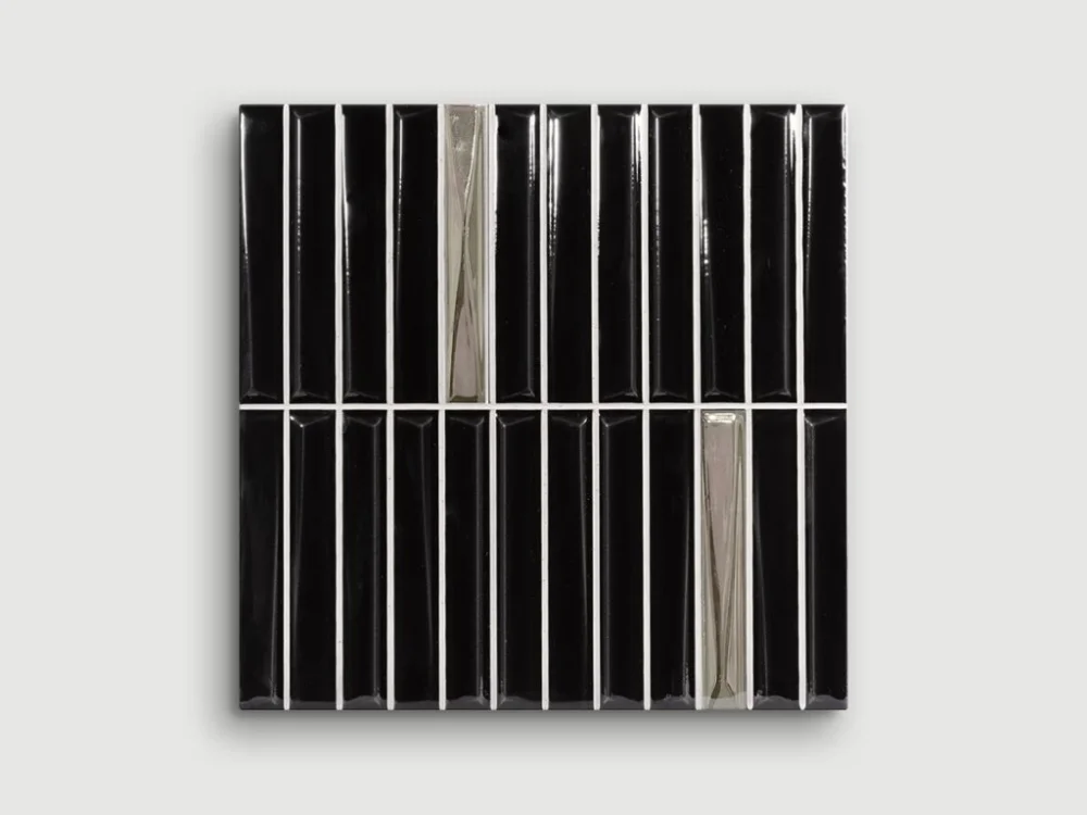 Monopole Melody Decor Black Silver reliéfní obklad 20x20 lesk Ověřený