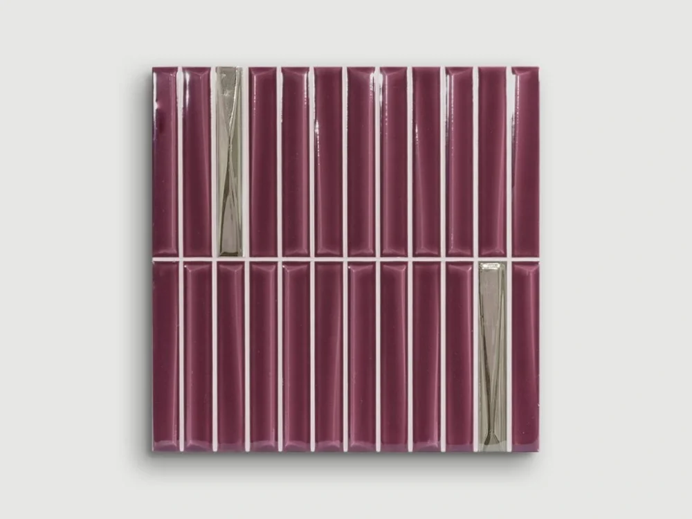 Speciální Cena Monopole Melody Decor Bordeaux Silver reliéfní obklad 20x20 lesk