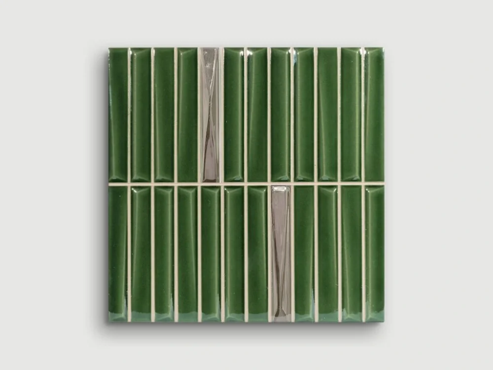 Akční Cena Monopole Melody Decor Royal Green Silver reliéfní obklad 20x20 lesk