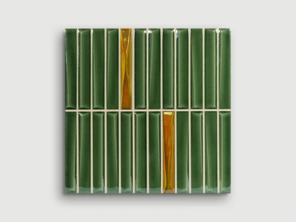 Vysoce Kvalitní Monopole Melody Decor Royal Green Gold reliéfní obklad 20x20 lesk