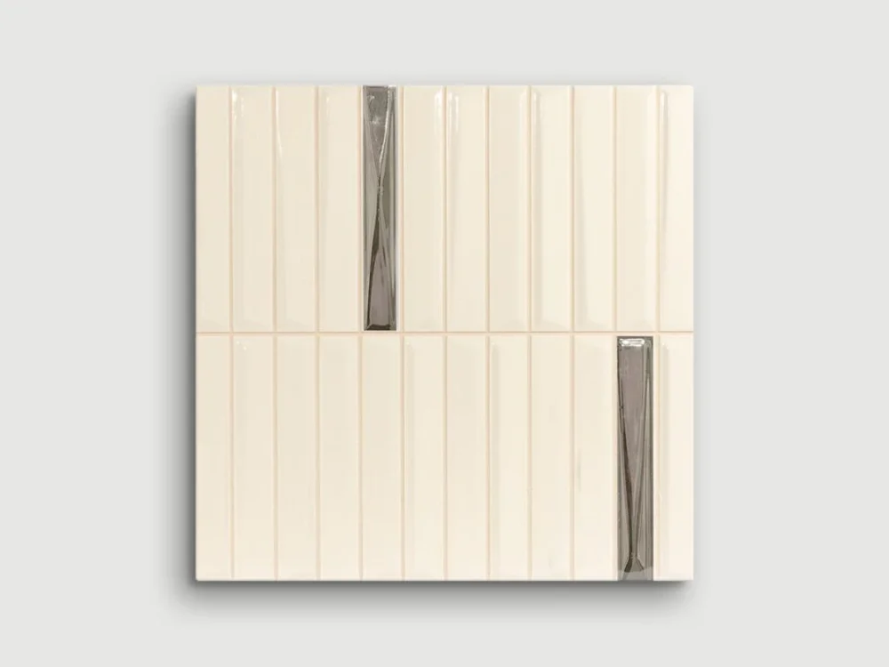 Super Cena Monopole Melody Decor Sand Silver reliéfní obklad 20x20 lesk