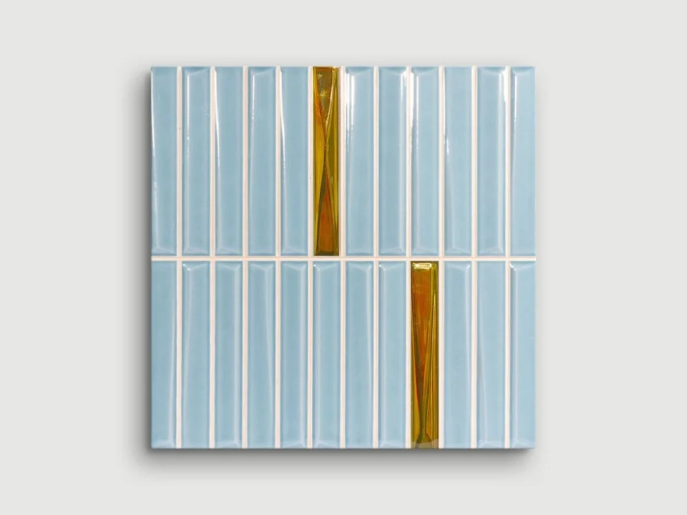 Sleva Monopole Melody Decor Sky Gold reliéfní obklad 20x20 lesk
