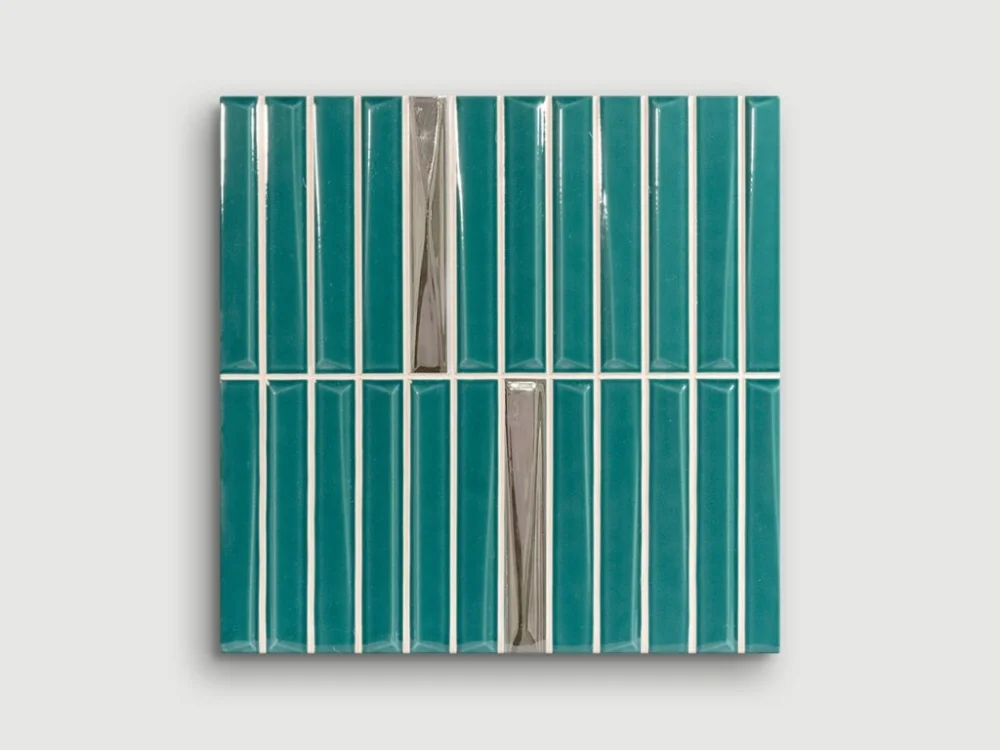 Časově Omezené Monopole Melody Decor Turquoise Silver reliéfní obklad 20x20 lesk