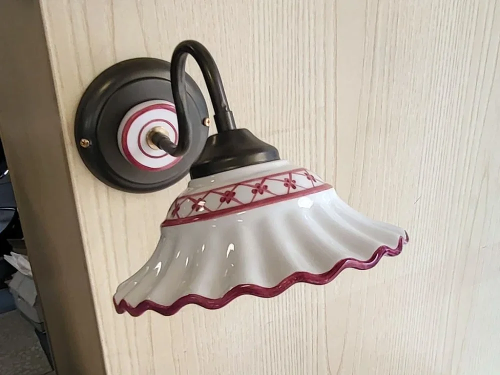 Top Prodej Irene keramická ručně vyrobená a malovaná nástěnná lampa 20 cm – barvy na výběr