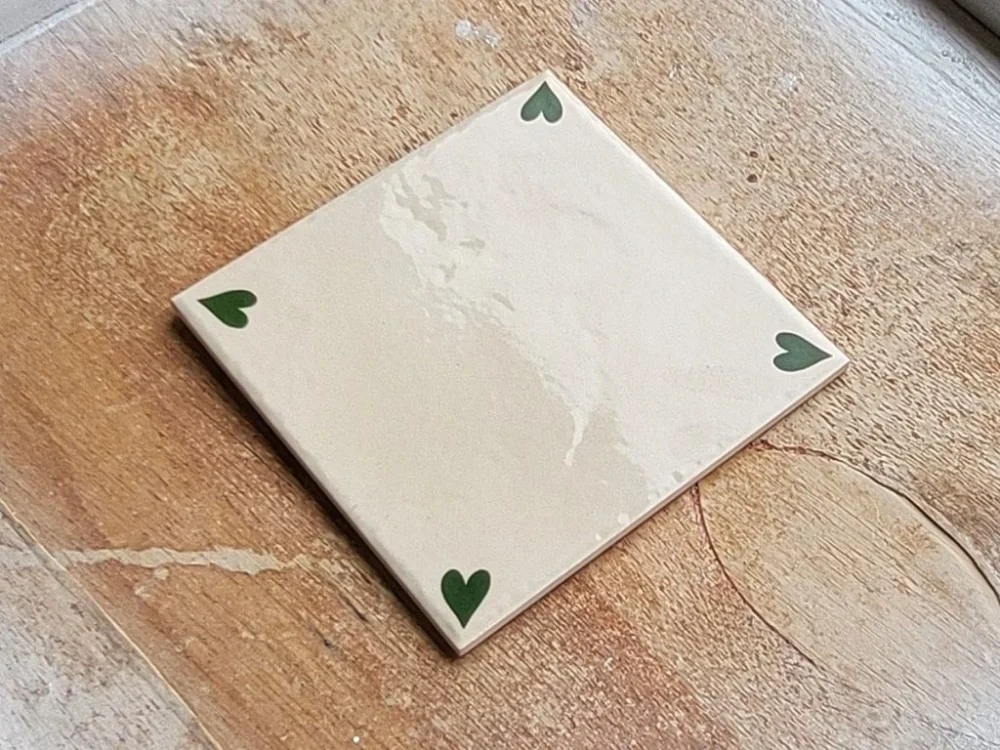 Autentický Da Vinci Provenzale Champagne Zelené srdíčko obklad sítotisk 15x15 lesk S