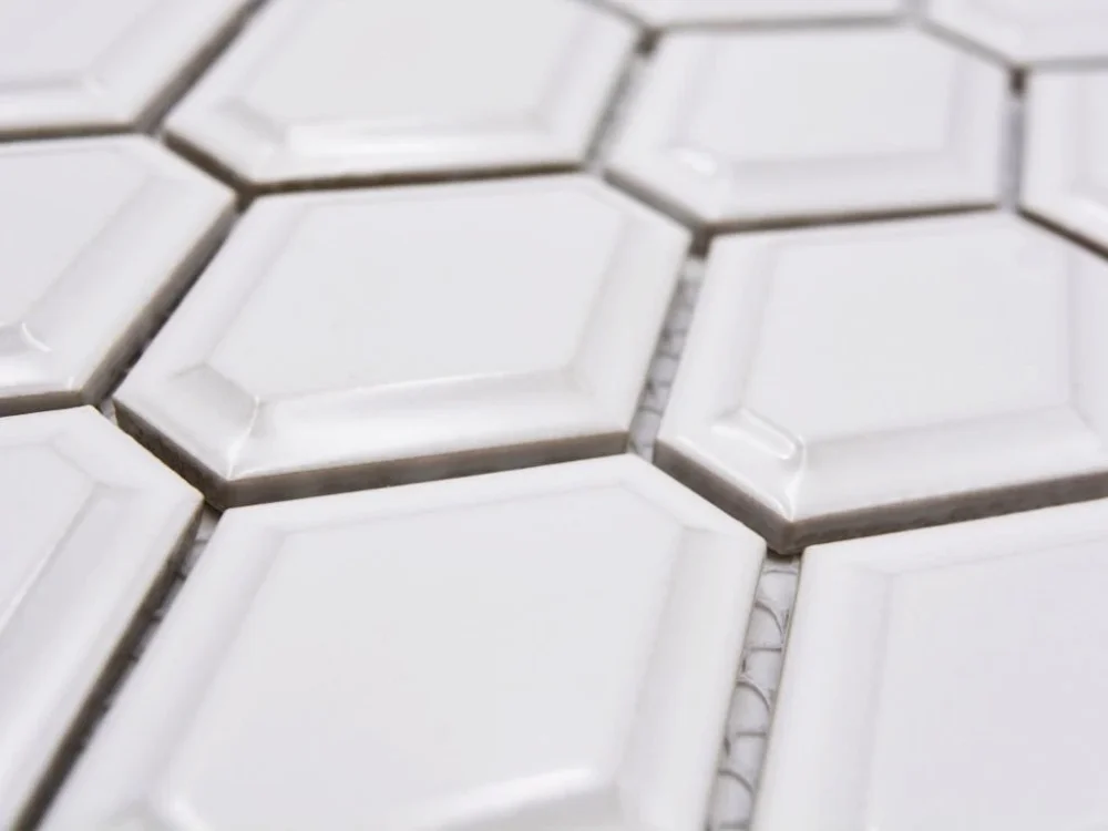 Metro Hex keramická 3D mozaika se zkosenými hranami 4,8x6 lesk Jen Po Omezenou Doba