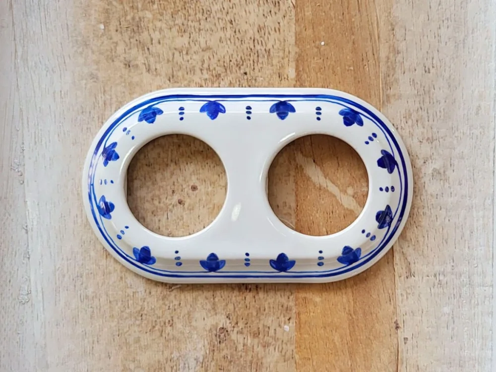 Da Vinci Modrý zvonek – porcelánový dvojrámeček – ručně malovaný, 10x17,1 Cenově Výhodný