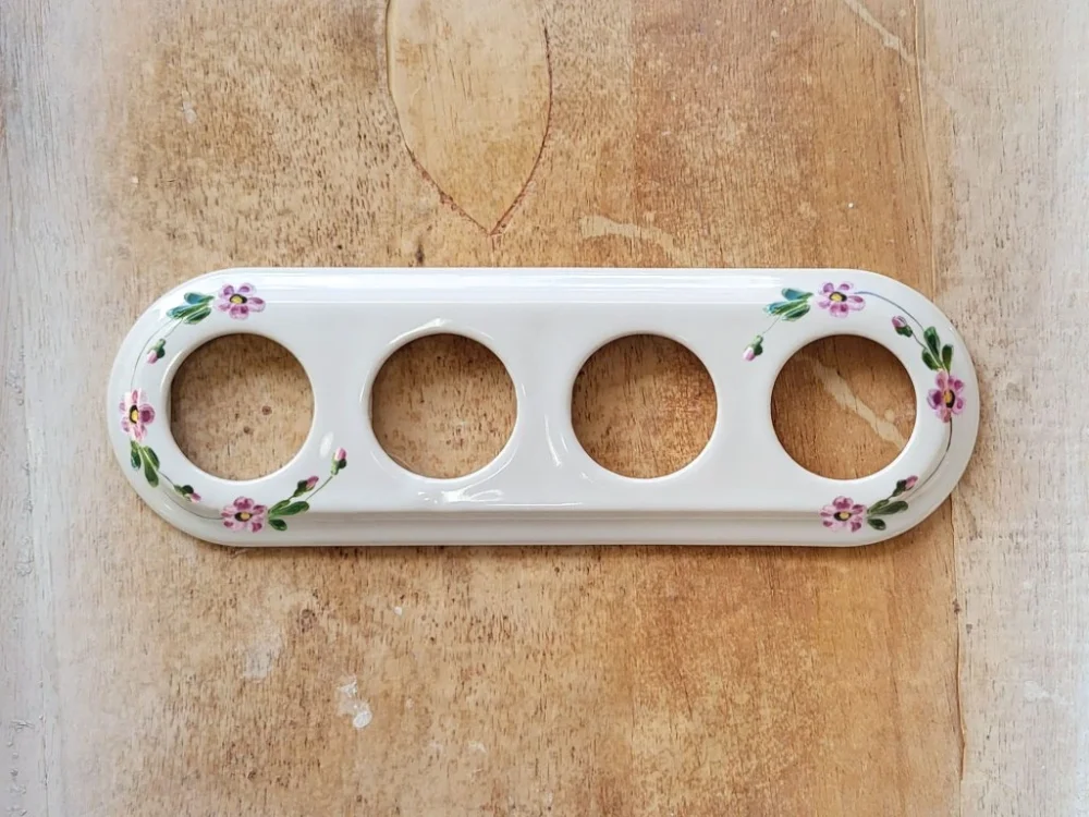 Finální Výprodej Da Vinci Růžový kvítek – porcelánový čtyřrámeček – ručně malovaný, 10x32,1