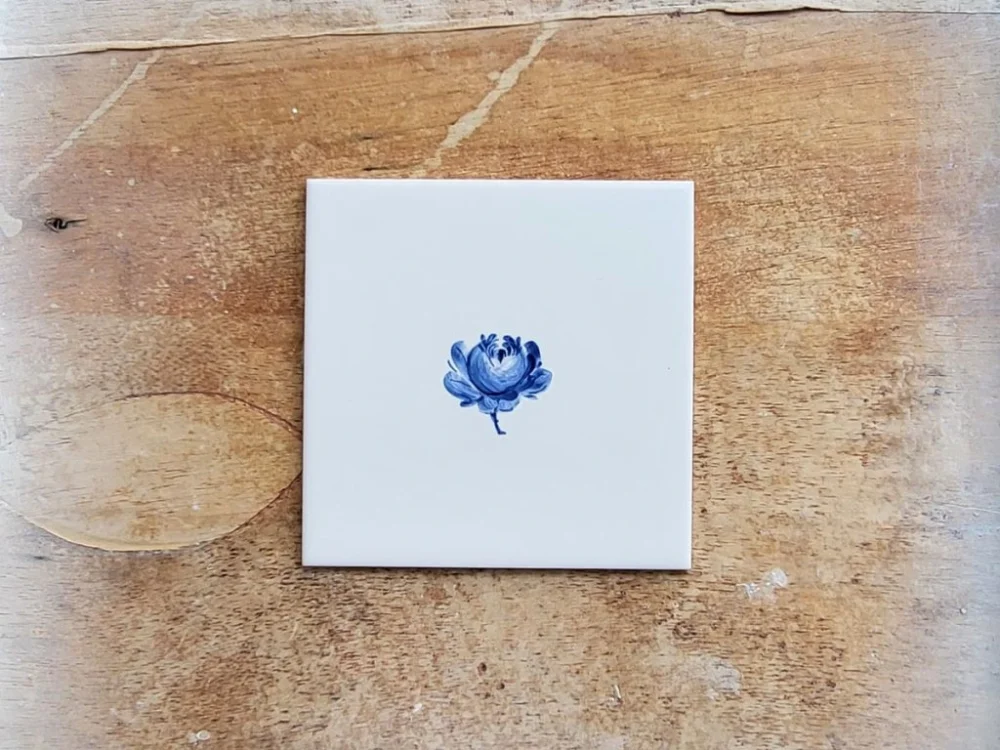 Cenově Výhodný Da Vinci Primus T. 001.0 Modrá růže ručně malované obklady 15x15 lesk M