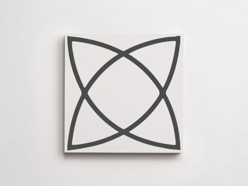 Gótico – historická cementová dlažba – čtyřlist/quatrefoil – 20x20, mat Sleva