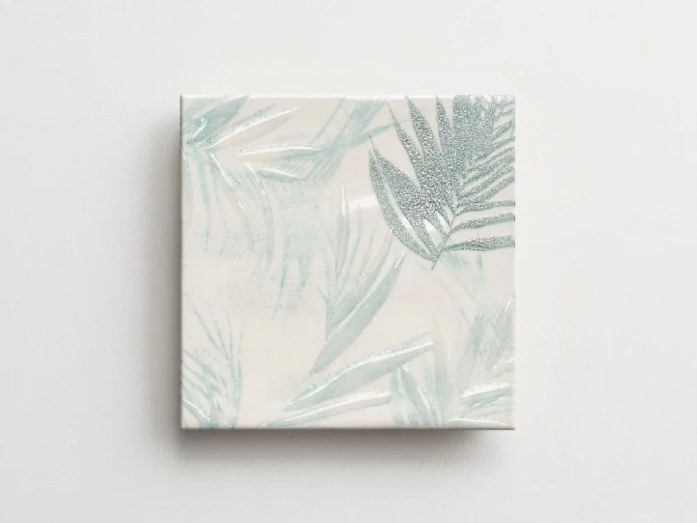 Elios Clay Flower Ocean/Aqua – reliéfní květinové obklady, patchwork – 10x10, lesk Nejlepší Volba