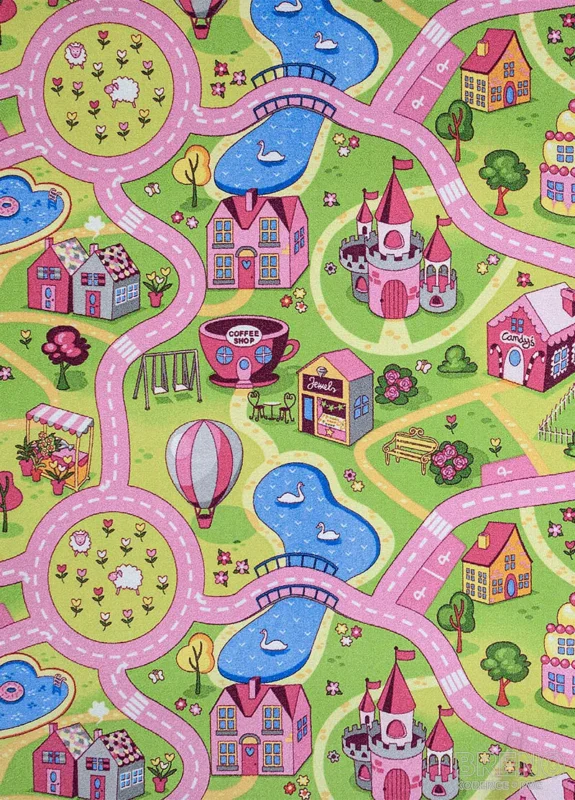 Metrážový koberec SWEET TOWN 26 – růžová silnice Pouze Dnes