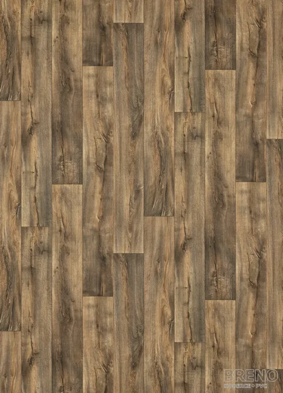 Oblíbený PVC TOPTEX Cracked Oak 693D – tmavě hnědé dřevo