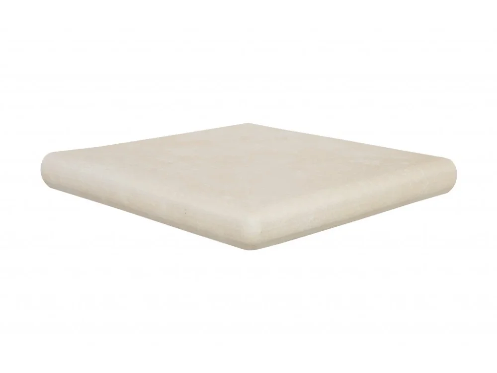 Autentický Stone Creme 33x33x1,2 PEI 4,TV 5,R11 schodovka rohová s nosem tažená mraz.
