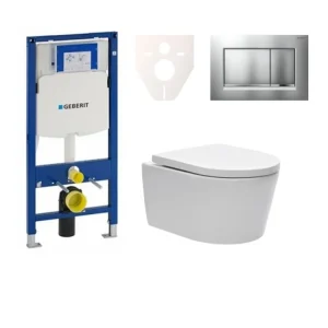 Zlevněný SAT Cenově zvýhodněný závěsný WC set Geberit do lehkých stěn / předstěnová montáž + WC SAT Brevis SIKOGES3W7