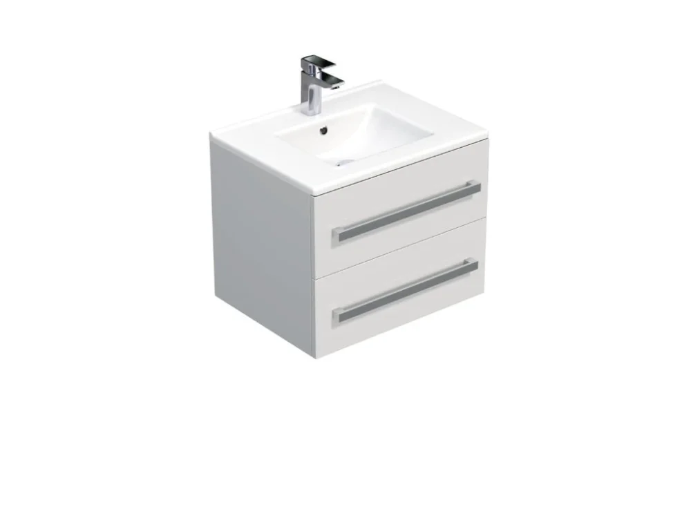 SAT Koupelnová skříňka s umyvadlem SAT Cube Way 60x53x46 cm bílá lesk CUBE46602BIMOD Vysoce Kvalitní