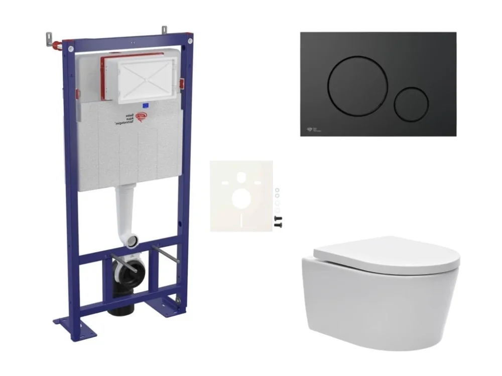 Finální Výprodej SAT Cenově zvýhodněný závěsný WC set SAT do lehkých stěn / předstěnová montáž + WC SAT Brevis SIKOSSBR68